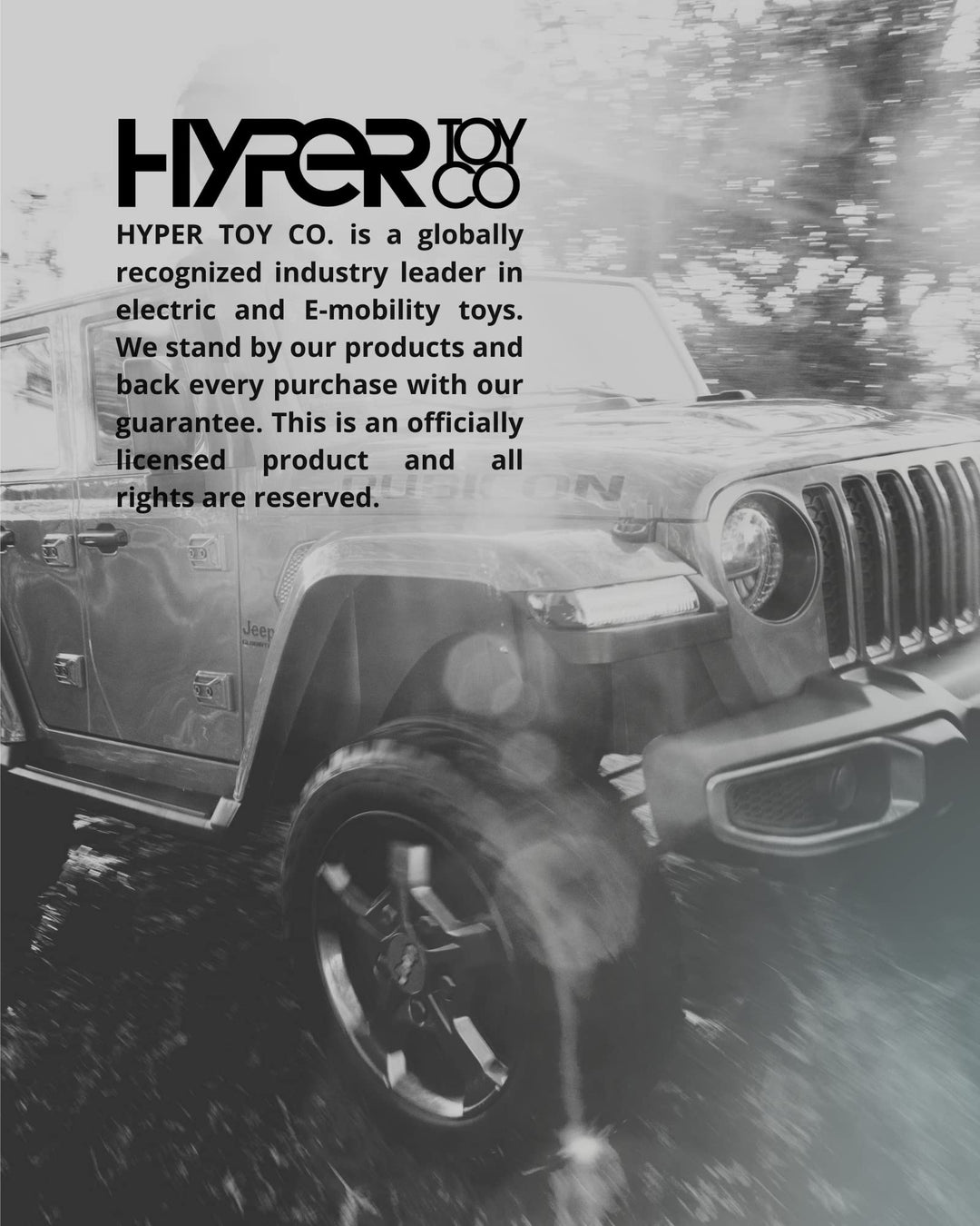 Hyper Jeep Gladiator 12V Kids Ride On Car, 2 Seater with Real Doors & Sound Controls, for Children Aged 3 and Up (Gray)