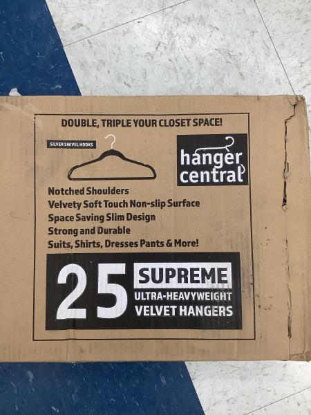 Hanger Central 25-Pack Supreme Ultra-Heavyweight Velvet Hangers - Notched, Non-Slip, Space-Saving, Durable Retail $35.00