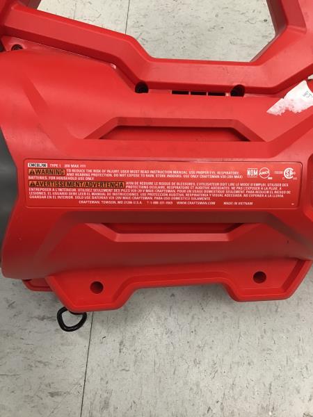 Craftsman V20 Cordless Compact Blower - Red/Black Retail $79.00