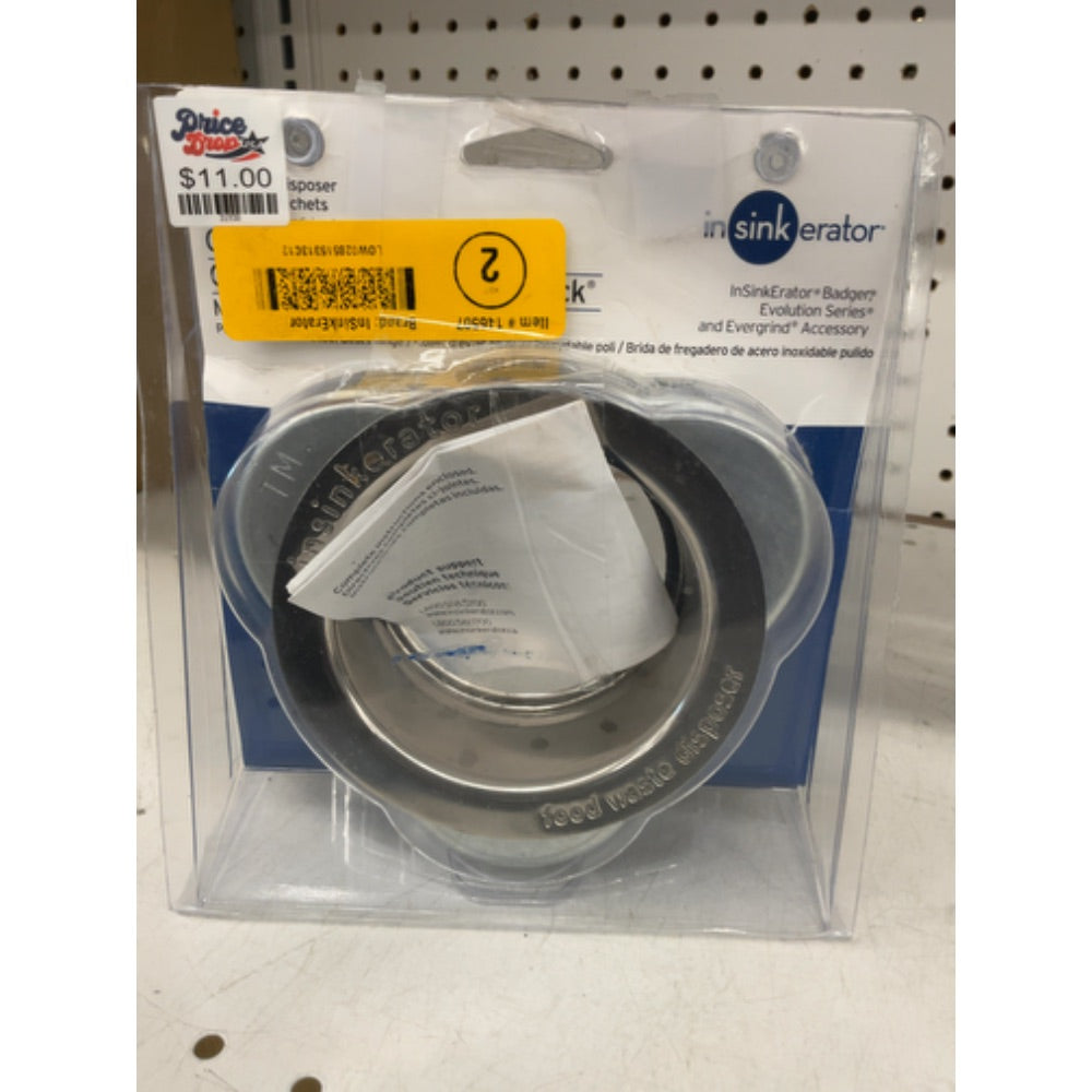 InSinkErator Quick Lock Mounting Flange, Stainless Steel, QLM-00
