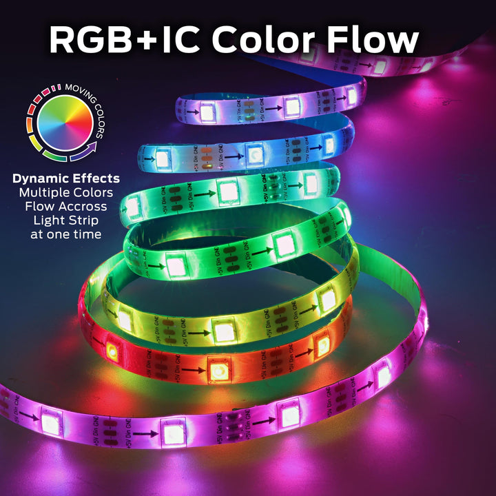 Monster Smart RGB+IC LED Strip Lights 25ft â€“ Sound Reactive Strip Lights for Bedroom, App & Voice Control, RGB Light Strip for Room, Alexa Google Home, Razer Chroma Sync - 230 RGB+IC LED Lights