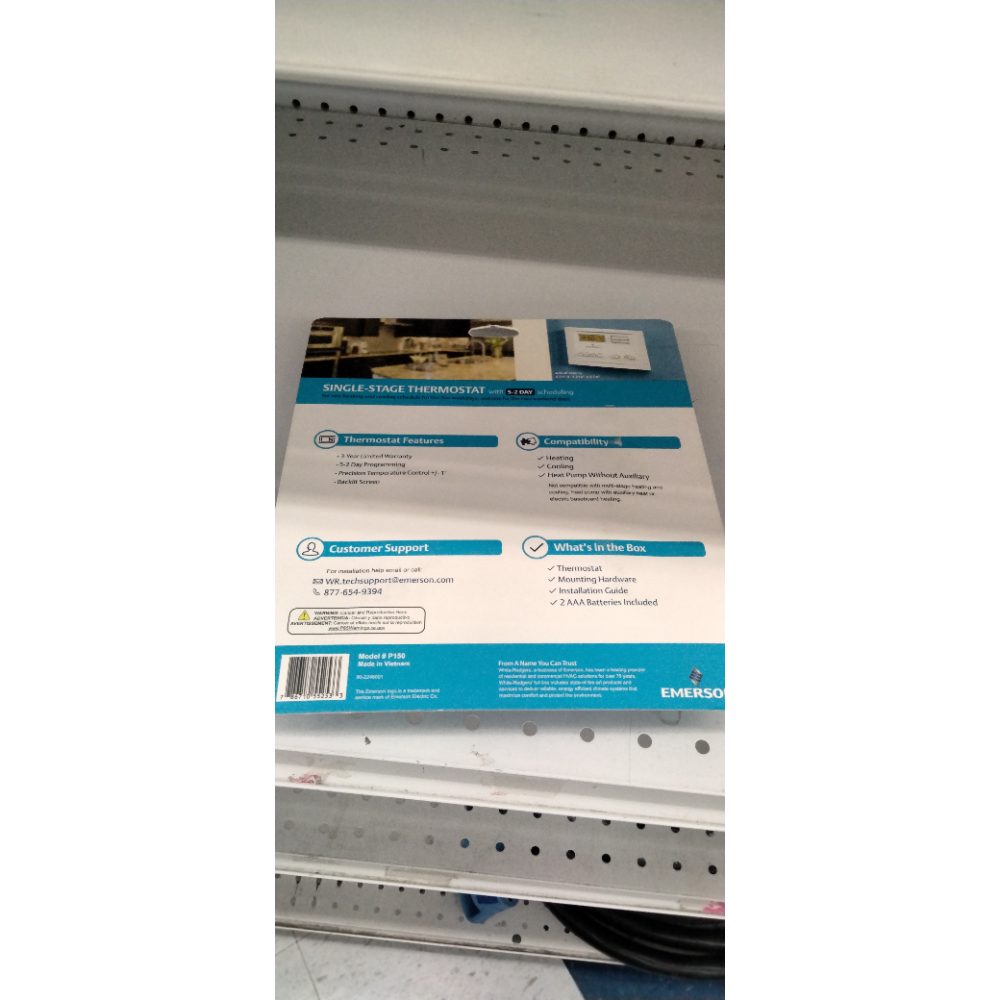Emerson P150 Single Stage 5-2 Day Programmable Thermostat
