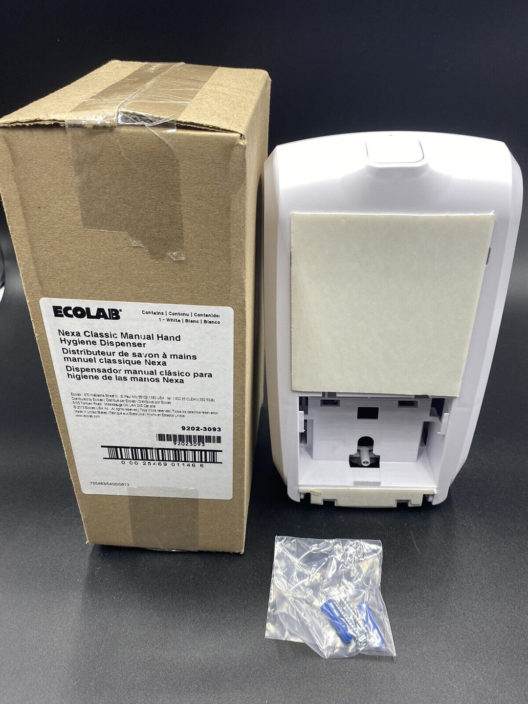 Ecolab 9202-3093 Hand Soap Dispenser, 1250mL - White