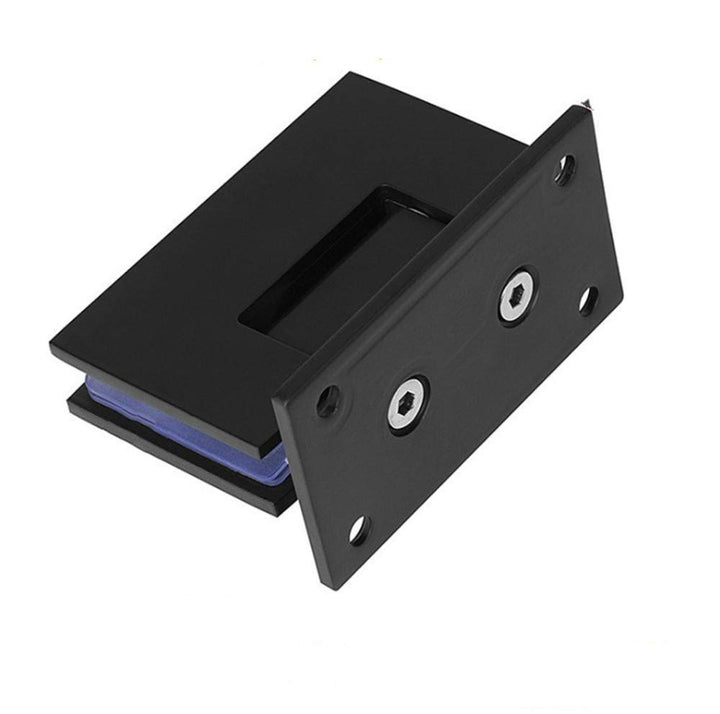 Heavy Duty 90 Degree Glass Door Cupboard Showcase Cabinet Clamp Glass Shower Doors Hinge Replacement Parts Wall-to-Glass (Black)