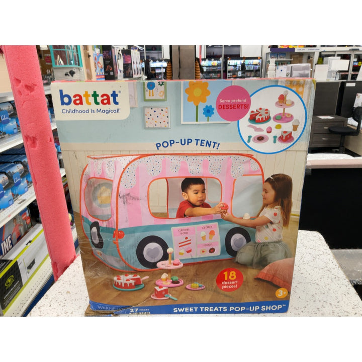 Battat Sweet Treats Pop-Up Shop - Play Tent, 18 Dessert Pieces