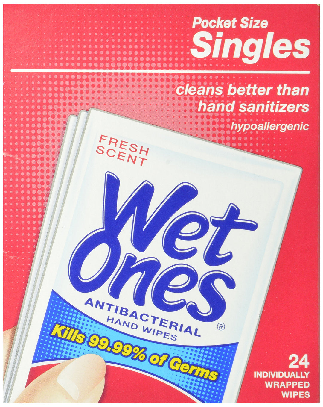Wet Ones Antibacterial Hand and Face Wipes Singles, 24 Count Retail $5.00