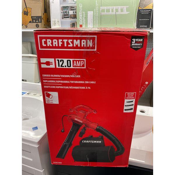 Craftsman 12.0 AMP Corded Blower/Vacuum/Mulcher - High Performance, Easy Conversion Retail $69.00