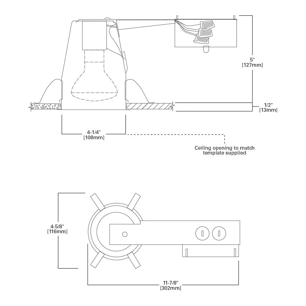 Halo H99RTAT, 4" Housing Non-IC, Air-Tite Shallow Ceiling Remodel 120V Line Voltage