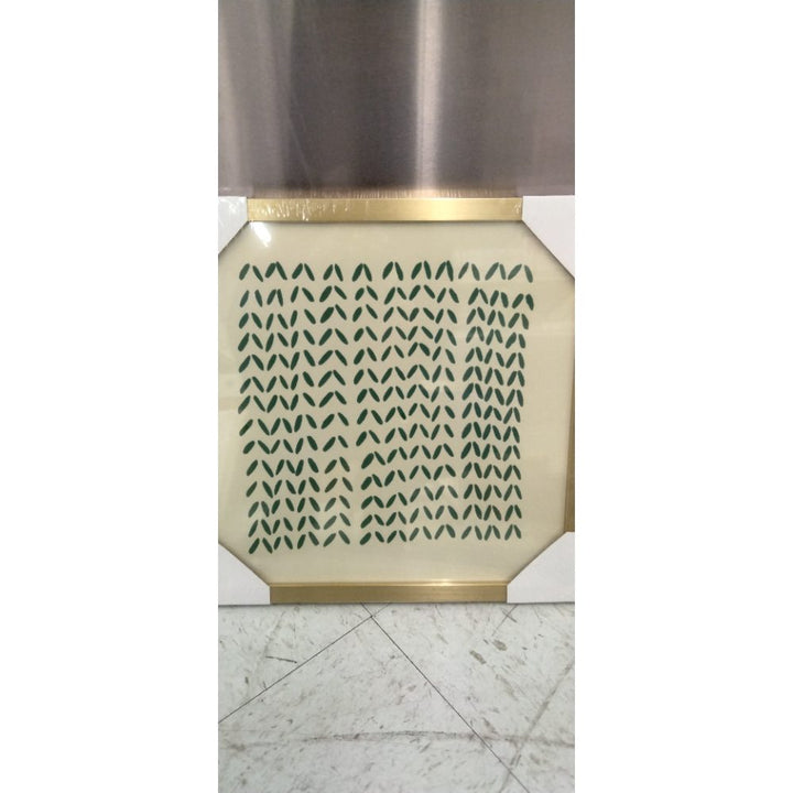 SAFAVIEH Home Collection Quiet Applause Green/Ivory 16-inch Square Mid-Century Modern Minimalist Framed Wall Art for Bedroom, Living Room, Foyer, Dining Area, Entryway