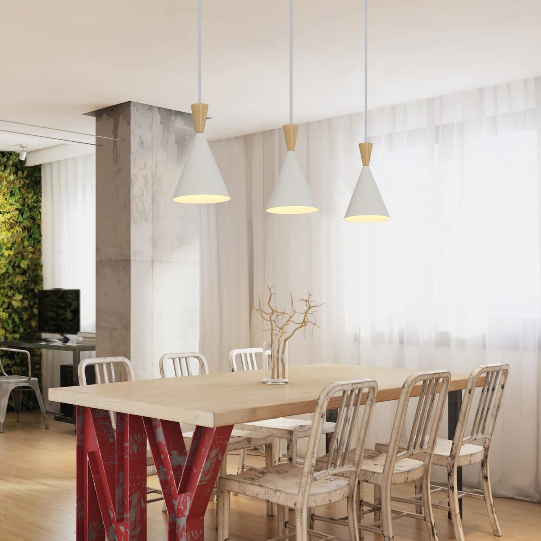 Modern plug in Pendant Light Kitchen, Adjustable chandelier hanging lamps that plug into wall outlet for Dining Room, Bedroom, Living room, ontemporary wall DÃ©cor white (No bulb)