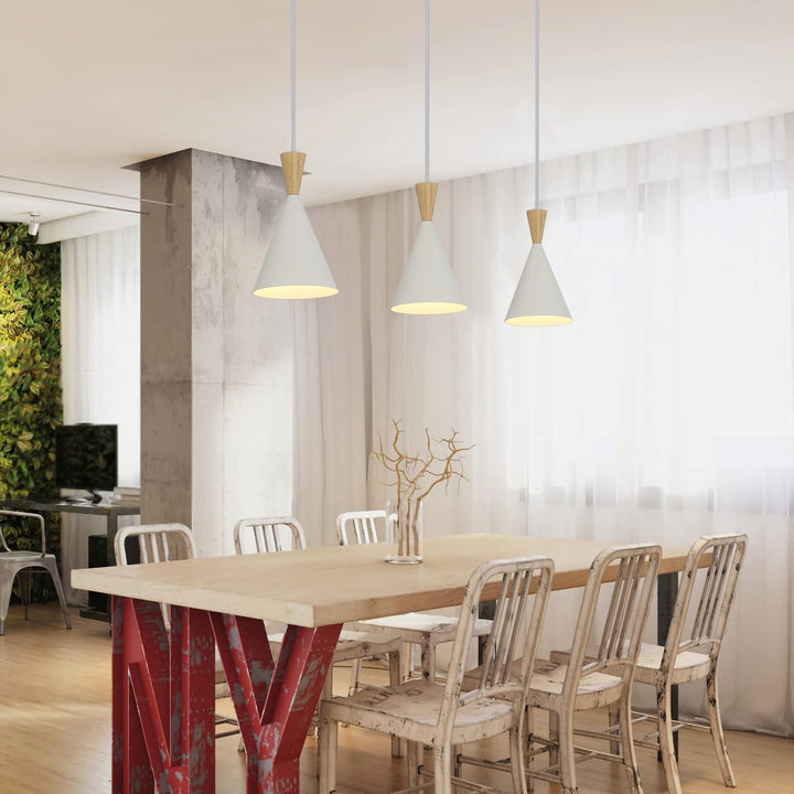 Modern plug in Pendant Light Kitchen, Adjustable chandelier hanging lamps that plug into wall outlet for Dining Room, Bedroom, Living room, ontemporary wall DÃ©cor white (No bulb)