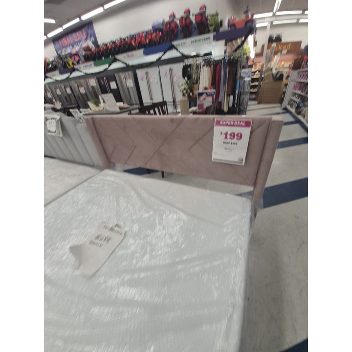 Contemporary Fabric Pink Queen Bed Frame