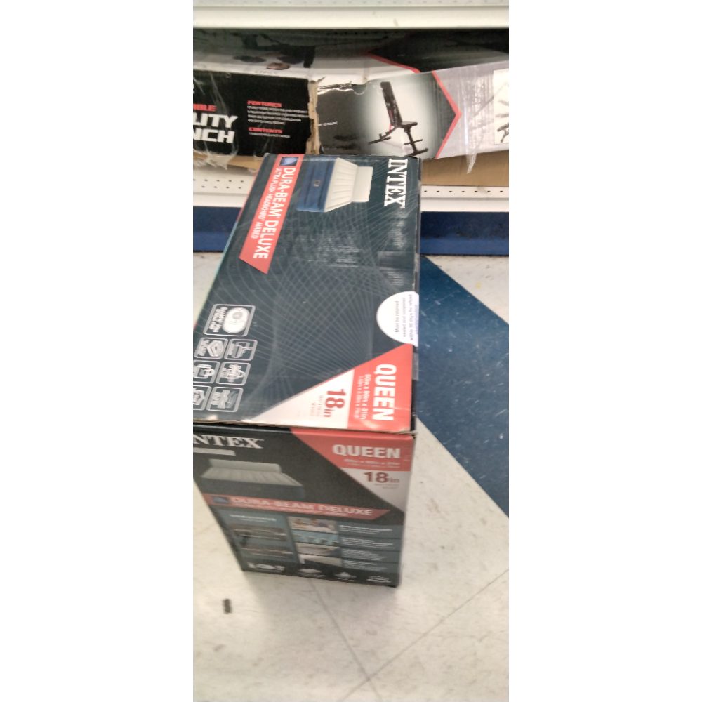 Intex Dura-Beam Deluxe Ultra Plush Headboard Air Bed with Built-in Pump (18  Mattress Height) - Queen