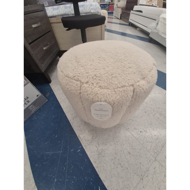 Threshold, Twilled Globule Ottoman, Cream