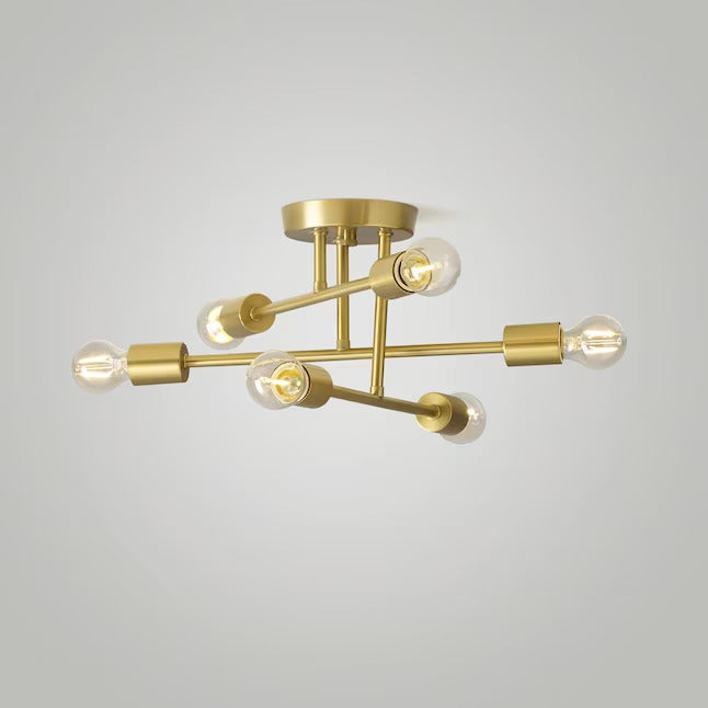 Origin 21 Shaye 6-Light 17-in Brushed Gold Incandescent Semi-flush Mount Light