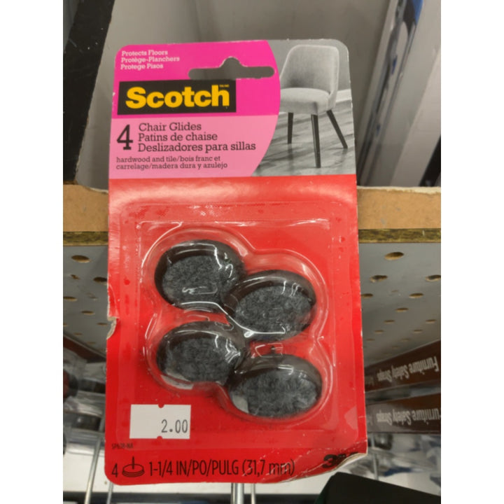 Scotch Nail-in Felt Chair Glides for Hard Floors 4 per Pack New