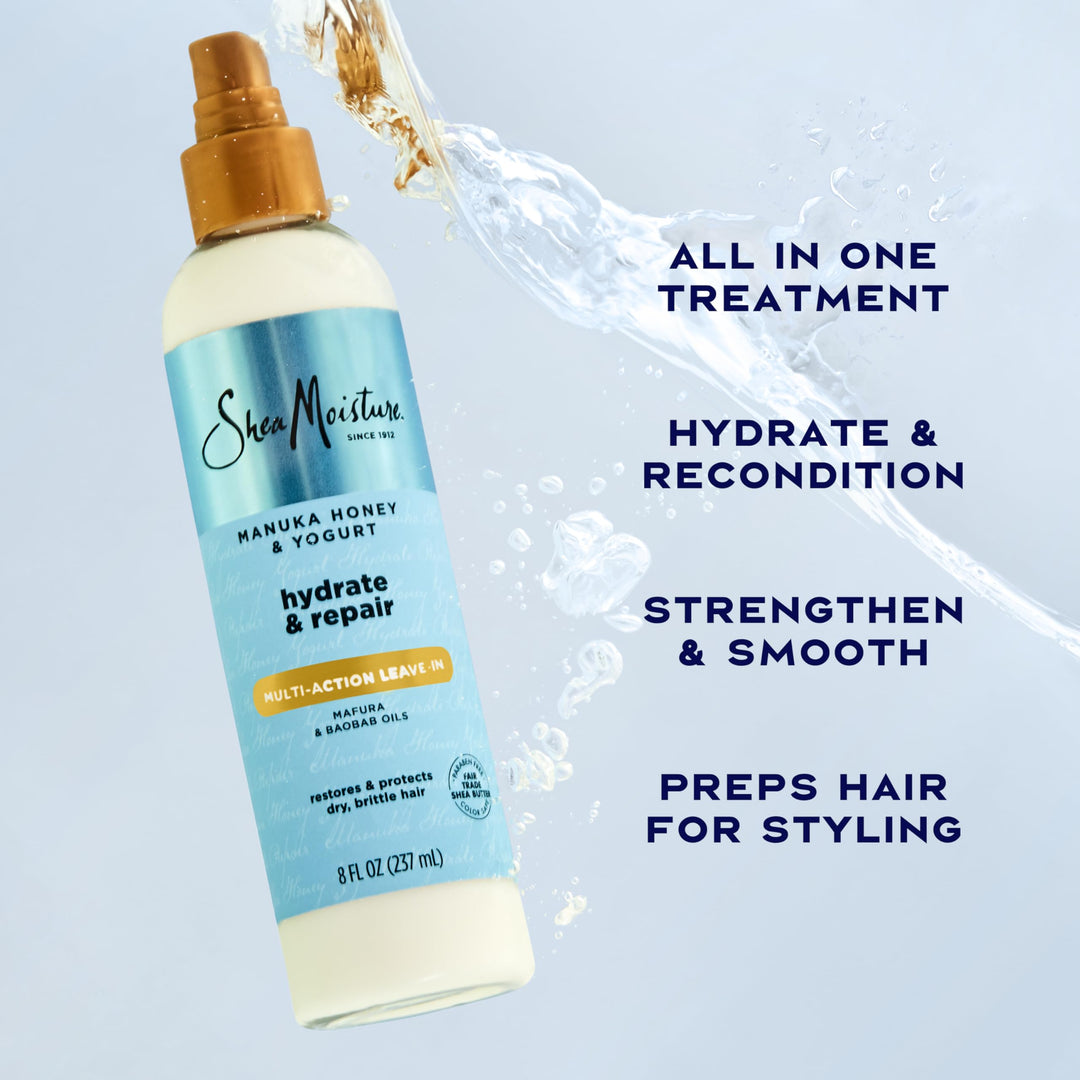 Shea Moisture Multi-Action Leave-In Conditioner Manuka Honey And Yogurt For Damaged Hair Sulfate Free Conditioner Spray 8 Oz
