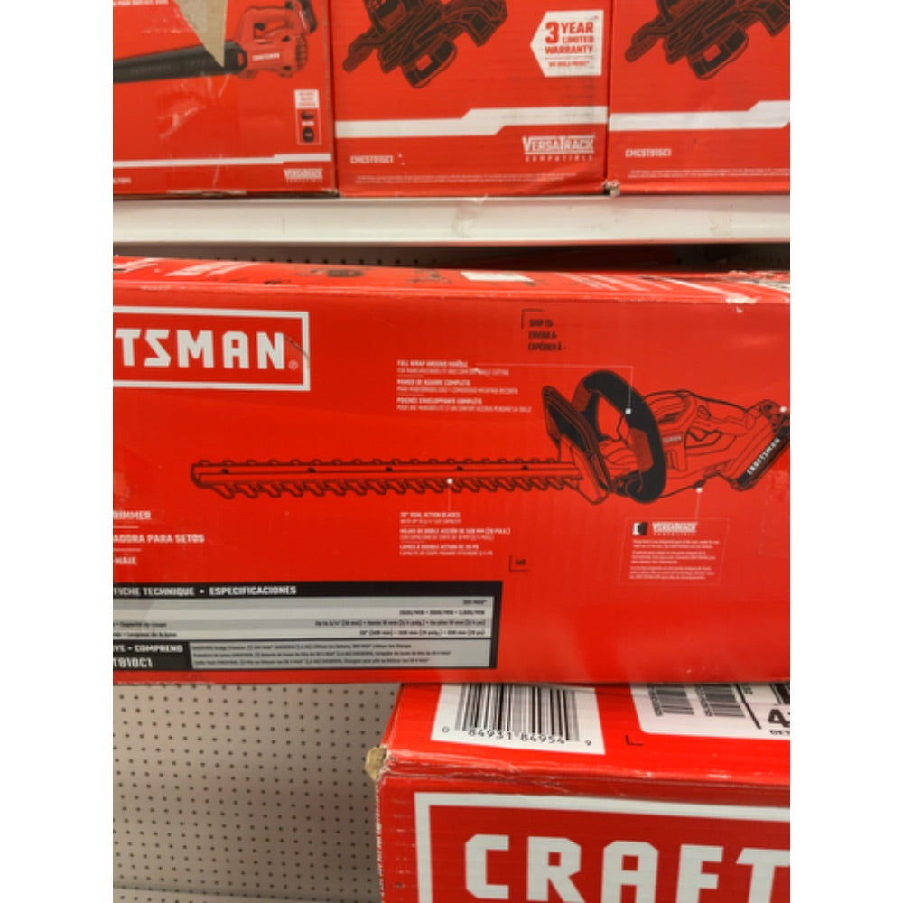 CRAFTSMAN V20 Cordless Hedge Trimmer, 20 inch, Battery and Charger Included (CMCHT810C1)