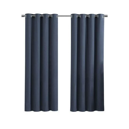 Eclipse Corte Indigo Solid Blackout Grommet Curtain Panel Pair  37  X 84