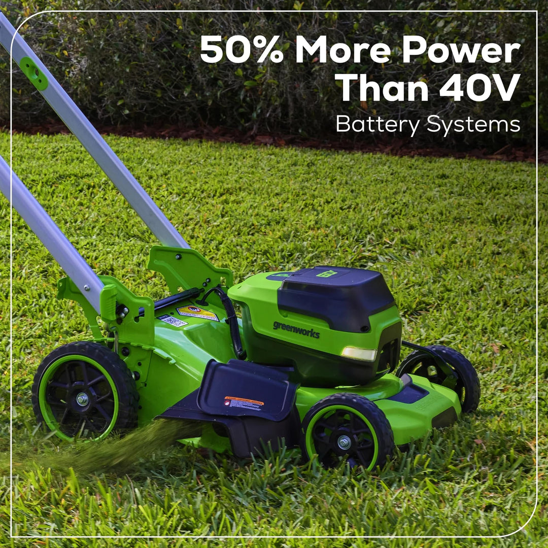 Greenworks 60V 21â€ Dual-Blade Self-Propelled Lawn Mower with (2) 5.0 Ah Batteries & Rapid Charger