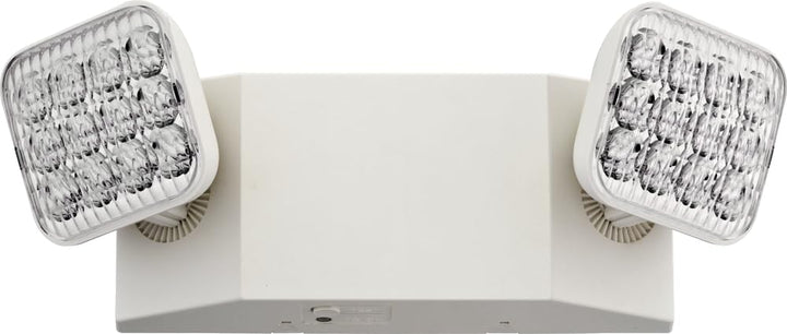 Lithonia Lighting Basics LED Emergency Light, Emergency Lighting with Dual Adjustable LED Lamp Heads, Wall Mount, Damp Location Rated, 90-Minute Backup, 120/277V, White (EU2C M6)