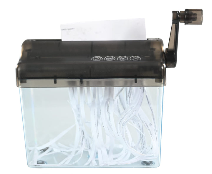 HOME-X Hand Crank Paper Document Shredder, Office and Teaching Supplies, Manual Shredder Documents Paper Cutting Tool Home Office Desktop Stationery-Black