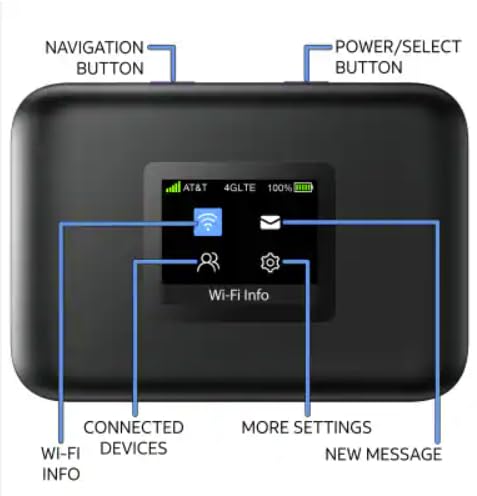 AT&T Turbo Hotspot 3: 256 MB, Black - Prepaid Hotspot, Connects Up to 16 Devices, Dual Band Wi-Fi, Long Lasting Battery