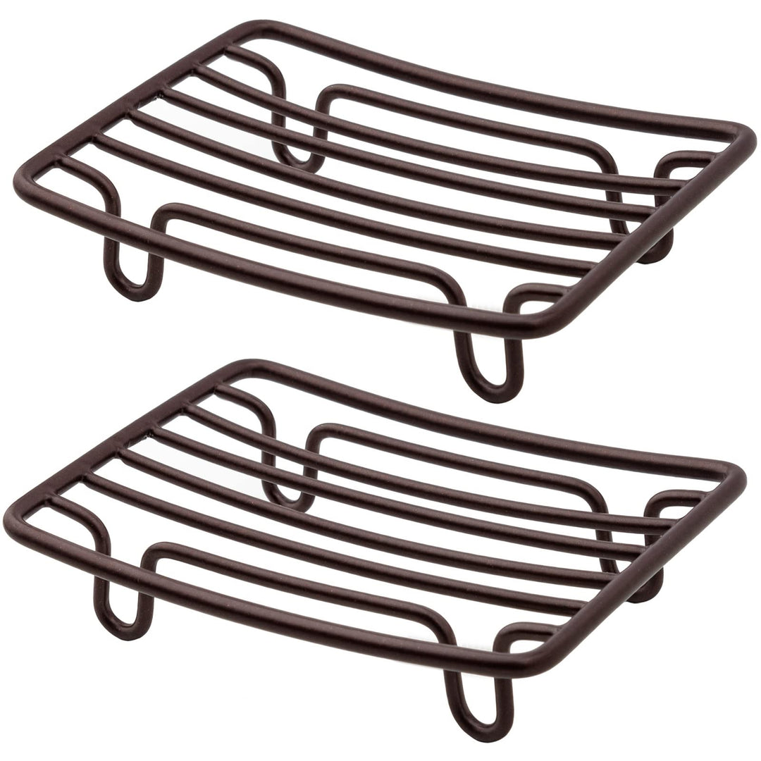 GUUKAR Bar Soap Dish Holder for Shower Bathroom Stainless Steel Rust Proof Self Draining, Bronze-2 Pack