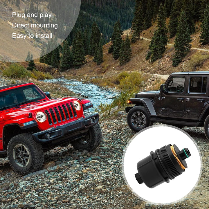 QODOLSI 1 PC Car Oil Filter, Cartridge Engine Oil Filter, Replacement Parts 68507598AA 68498720AA, Compatible with Jeep 2020 2021 Wrangler JL, 2021 Gladiator, 2020 2021 2022 Ram 1500 DT (Black)