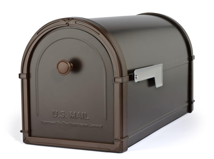 Architectural Mailboxes Bellevue Galvanized Steel Post Mount Mailbox, Compatibility Code G, 5591RZ-10, Rubbed Bronze, Large Capacity