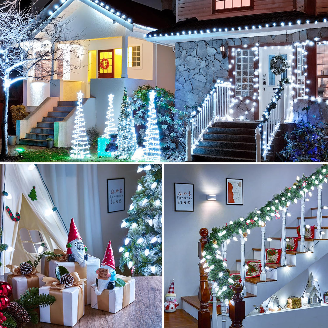 25 Pack C9 Led Replacement Christmas Light Bulb, C9 Shatterproof Led Bulb for Christmas String Light, E17 Intermediate Base, Commercial Grade Dimmable Bulbs, Cool White