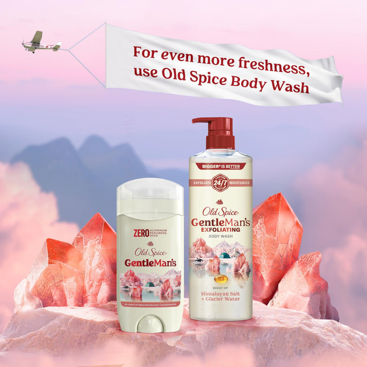 Old Spice GentleMan's Aluminum Free Dry Feel Deodorant for Men, 24/7 Lasting Freshness, Gentle on Skin with Skin Conditioners, Himalayan Sea Salt + Glacier Water Scent, 3.0 oz