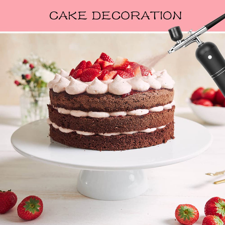 Kimchipie Cordless Airbrush Gun Kit with 30PSI Compressor Portable Handheld Mini Airbrush Kit Gravity Feed Rechargeable Airbrush for Makeup, Tattoo, Nail Art, Face Paint, Model Painting,Cake Decor