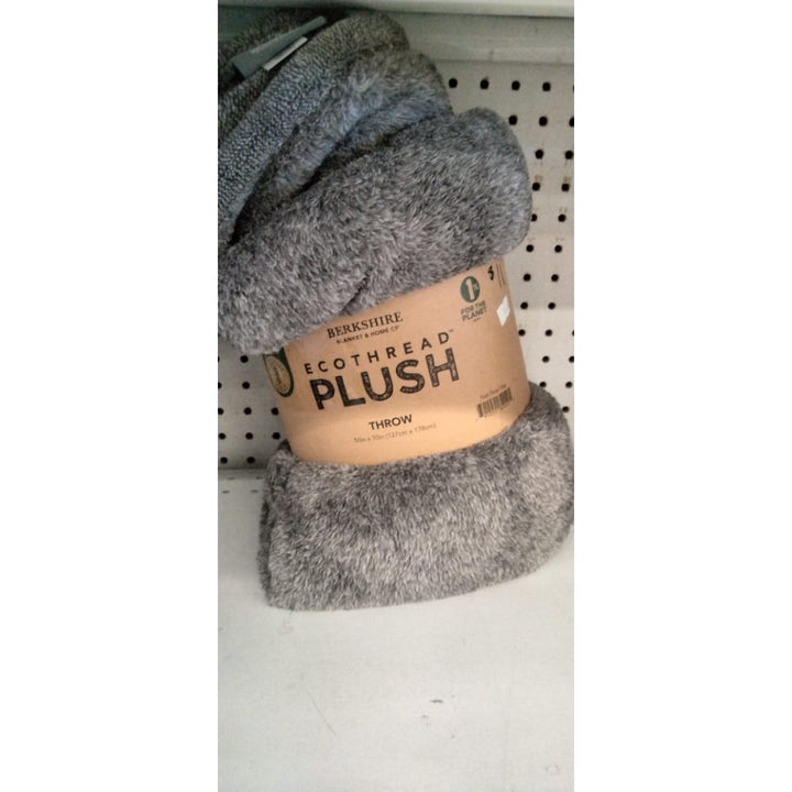 Berkshire Blanket & Home Co EcoThread TM Plush Throw Blanket  Gray  Oversized Throw