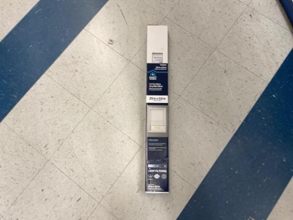 Allen + Roth 1/4 Cordless Vinyl Mini Blind - Light Filtering, 29 in x 64 in Retail $35.00