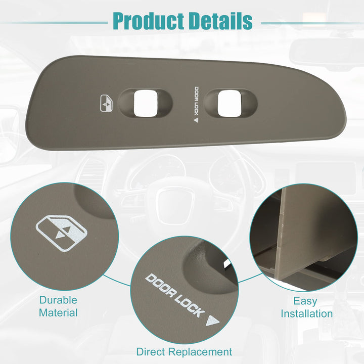 ACROPIX Front Left Driver Side Car Window Switch Trim Bezel for Dodge for Ram 1500 - Pack of 1 Gray