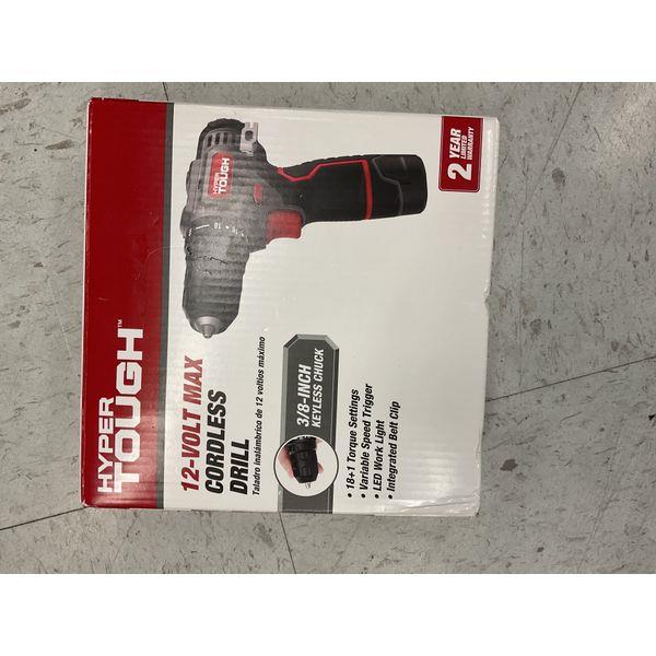 Hyper Tough 12-Volt Max Cordless Drill - 3/8-Inch Keyless Chuck, Variable Speed Retail $39.00
