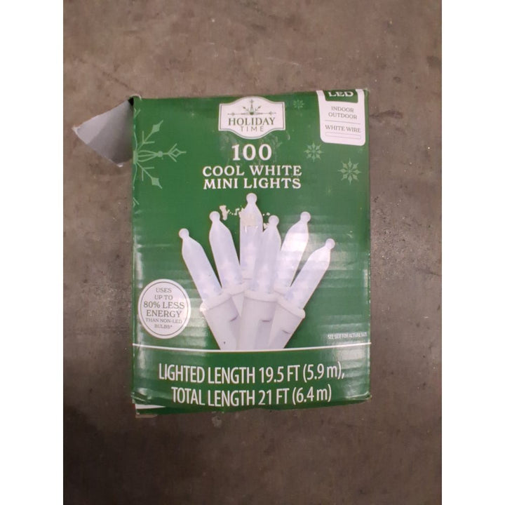 Holiday Time 100 Cool White Mini Lights - Indoor/Outdoor, LED, 19.5 ft Lighted Length Retail $10.00