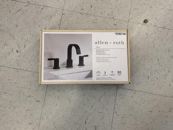 Allen + Roth Vida - Widespread Bath Faucet, Matte Black Finish Retail $150.00