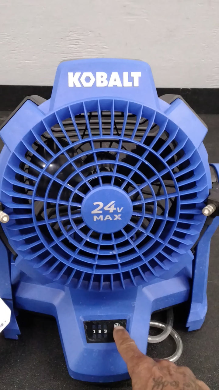 USED LIKE NEW CONDITION TESTED SEE VEDEO KOBALT 24V 7IN MISTING FAN 2AH KIT