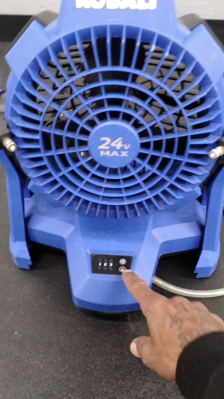 TESTED SEE VEDEO USED LIKE NEW CONDITION 24V 7IN MISTING FAN 2AH KIT (NO CHARGER NO BATTERY)