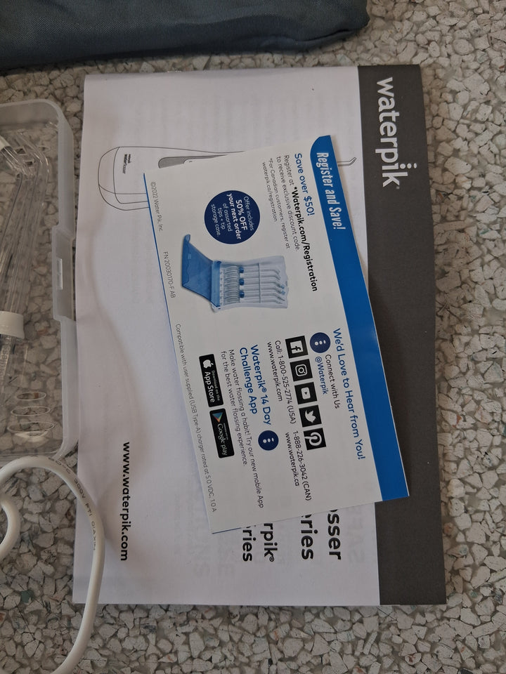 Waterpik Cordless Advanced 2.0 Water Flosser For Teeth, Gums, Braces, Dental Care With Travel Bag and 4 Tips, ADA Accepted, Rechargeable, Portable, and Waterproof, Blue WP-583, Packaging May Vary