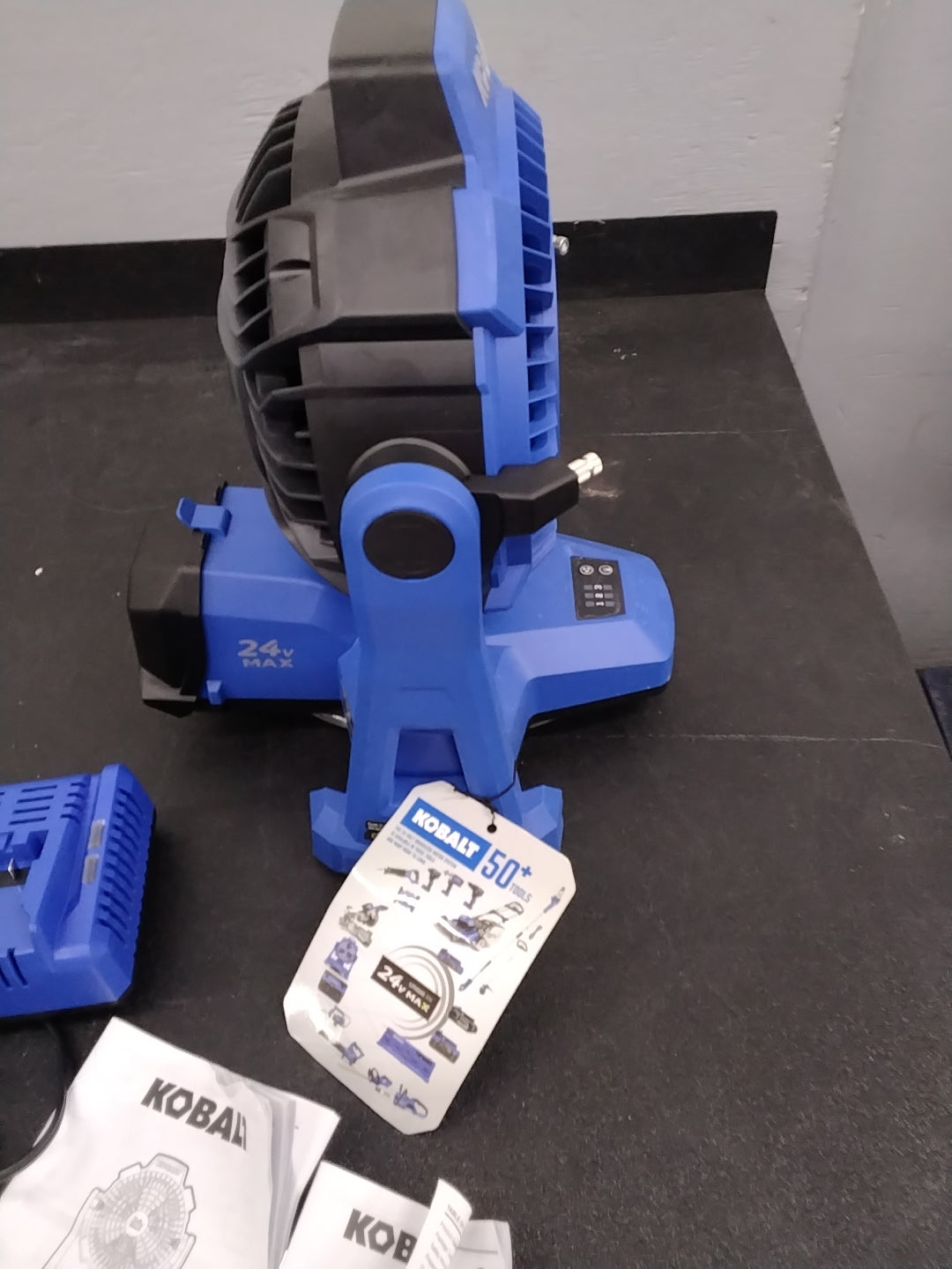 USED LIKE NEW CONDITION TESTED SEE VEDEO KOBALT 24V 7IN MISTING FAN 2AH KIT
