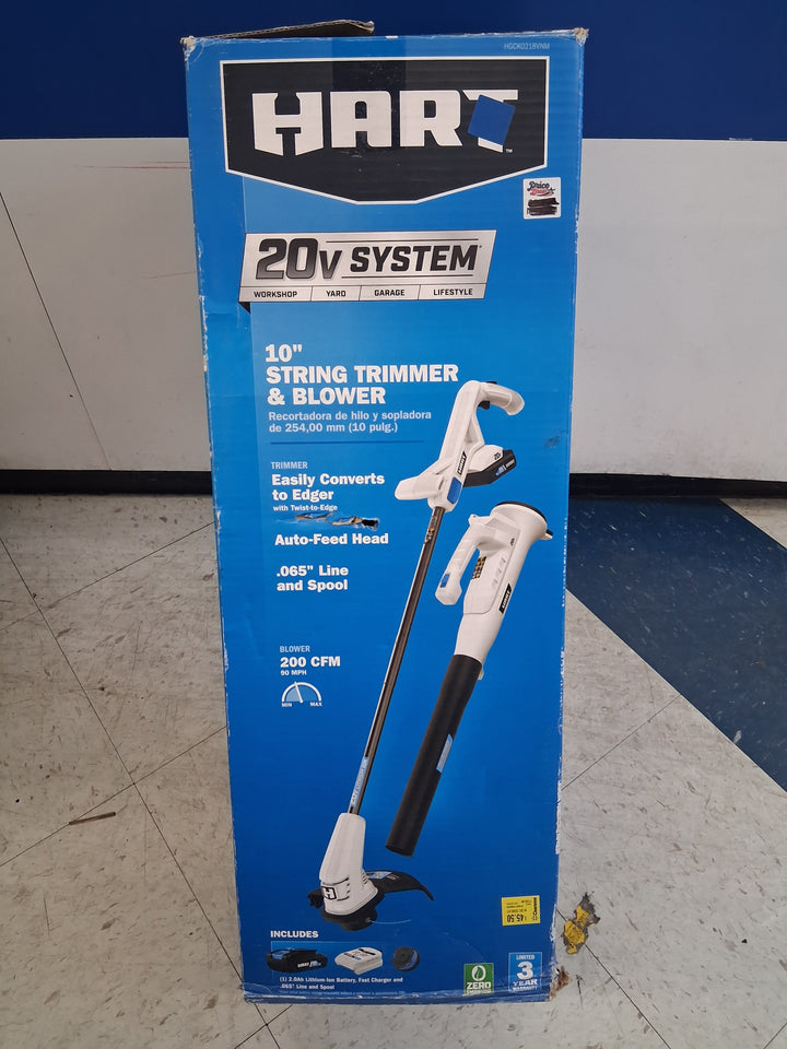 Hart 10" 20v string trimmer and blower