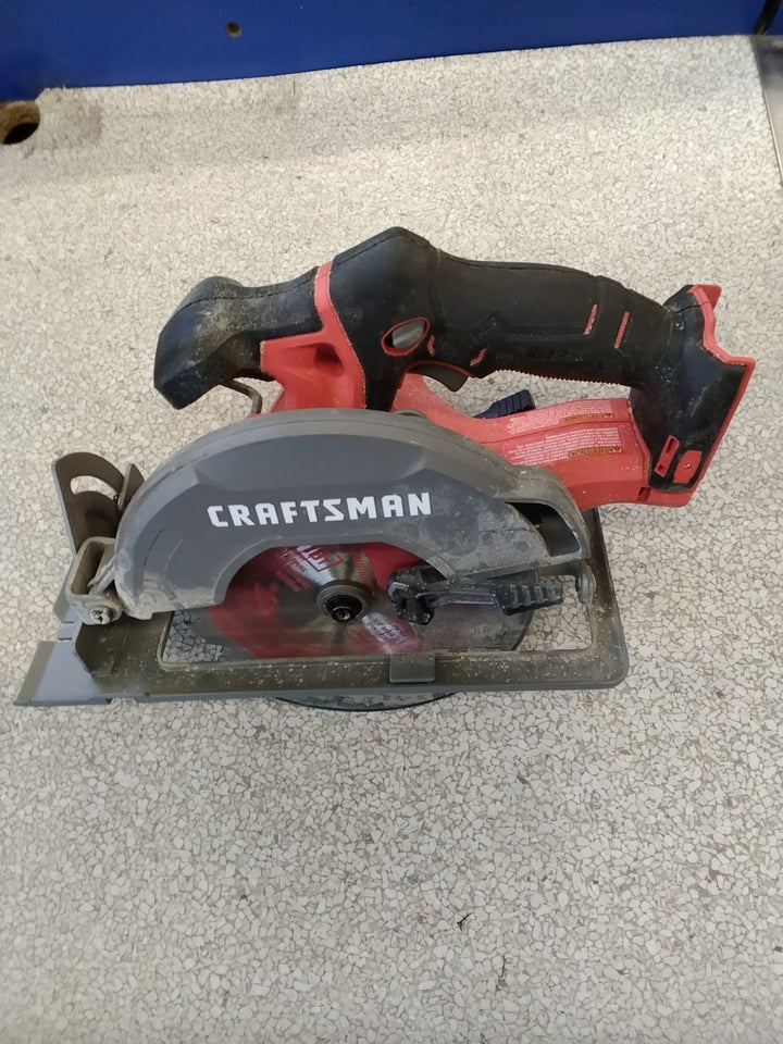 Used good condition tested see video CRAFTSMAN V20 Cordless Circular Saw, 6-1/2 inch, Bare Tool Only (CMCS500B) Retail $109.00