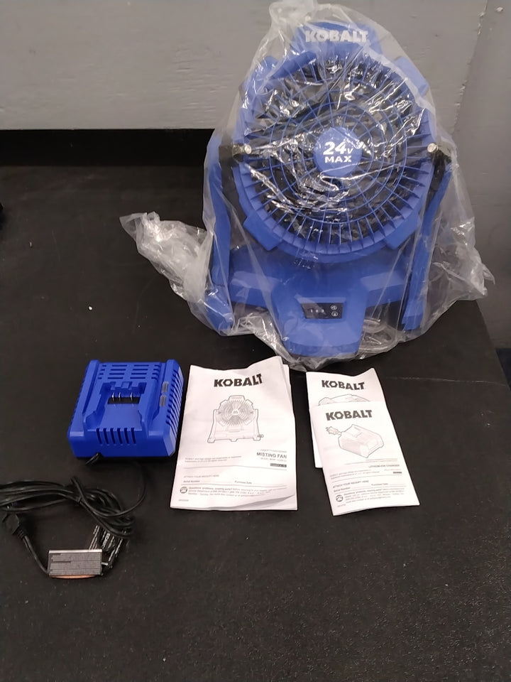 USED LIKE NEW CONDITION TESTED SEE VEDEO KOBALT 24V 7IN MISTING FAN 2AH KIT