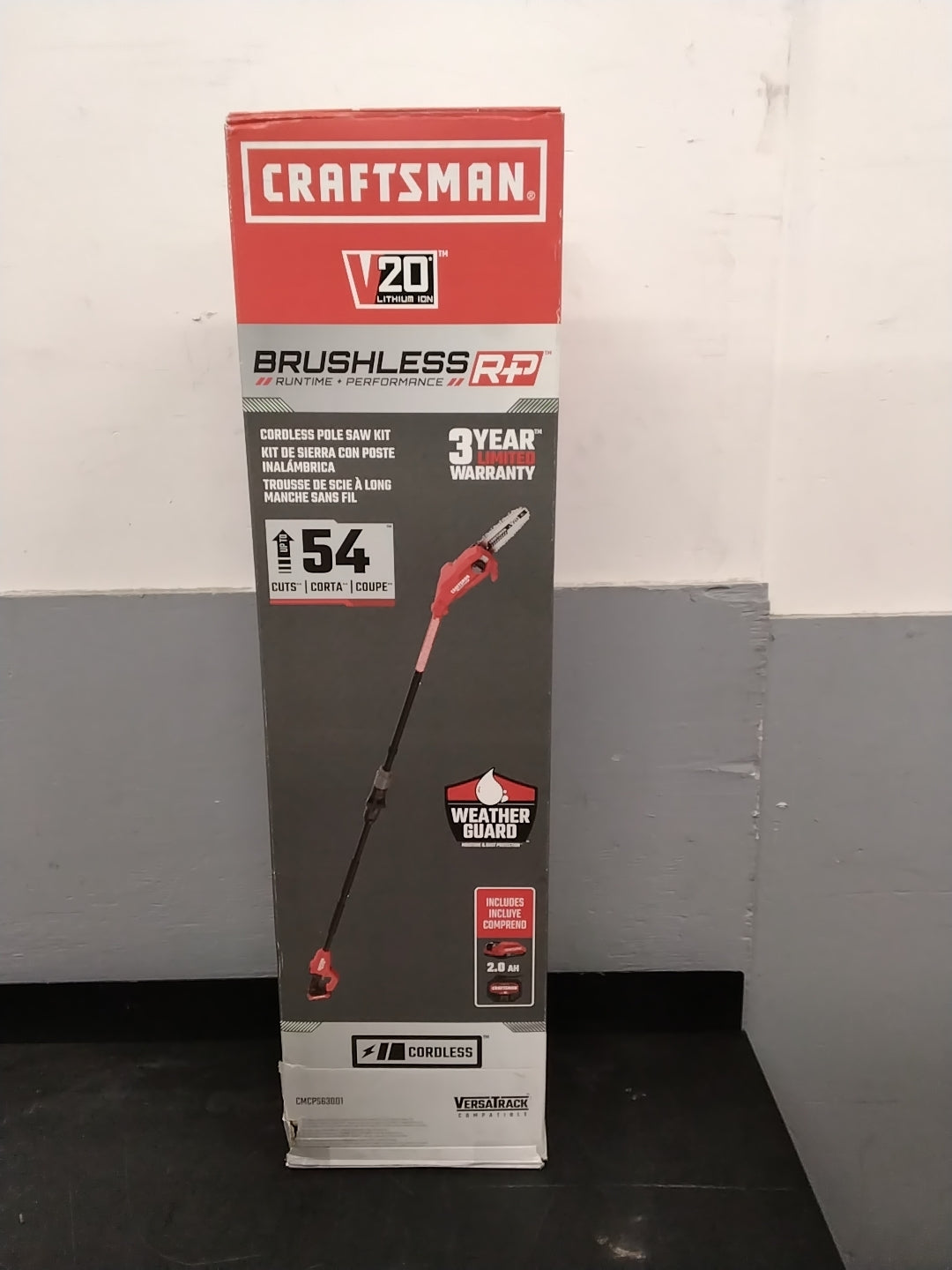 LIKE NEW CONDITION TESTED SEE VIDEO Craftsman CMCPS630D1, Pole Saw, Cordless, Red/Black Retail $129.00