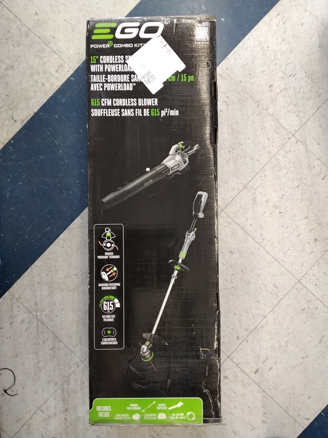 EGO POWER COMBO KIT 15" CORDLESS TRIMMER AND BLOWER COMBO KIT USED ACCEPTABLE CONDITION TESTED SEE VIDEO