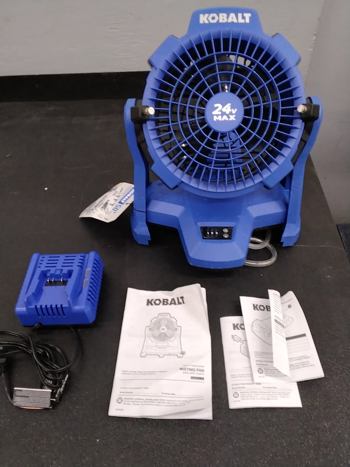 USED LIKE NEW CONDITION TESTED SEE VEDEO KOBALT 24V 7IN MISTING FAN 2AH KIT