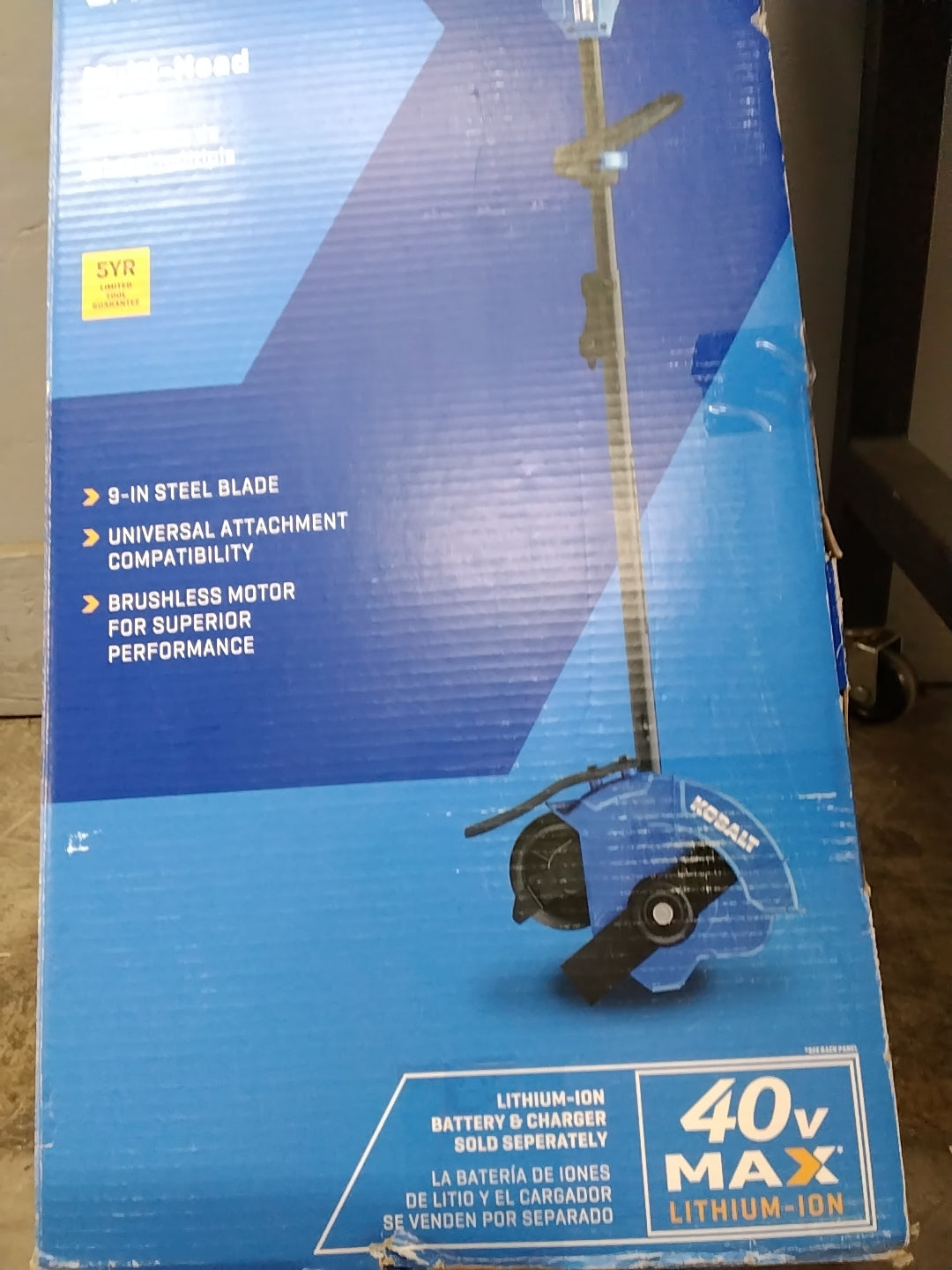 Kobalt 40 volt 9" multi head edger Used Condition Works Great See Video (TOOL ONLY)